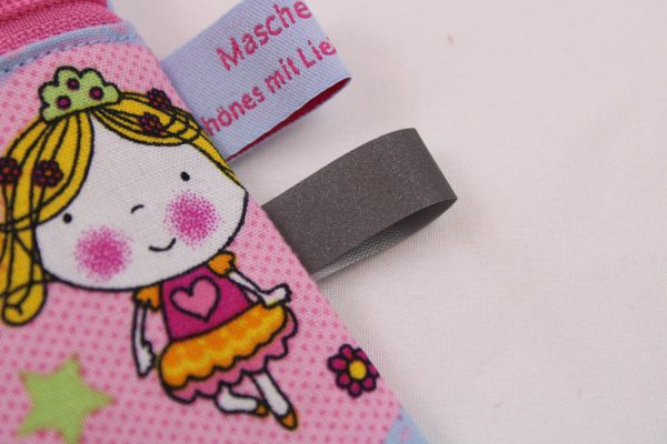 Kinder-BRUSTBEUTEL "Prinzessin" mit Reißverschluss und Reflektorfähnchen; Brusttasche, Geldbörse, Geldbeutel