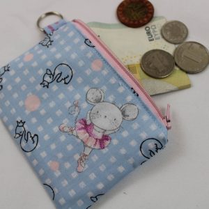 GELDBÖRSE / GELDBEUTEL / PORTEMONNAIE für Kinder "Ballettmaus" - Minibörse, Schlüsseltäschchen, Reißverschlusstäschchen