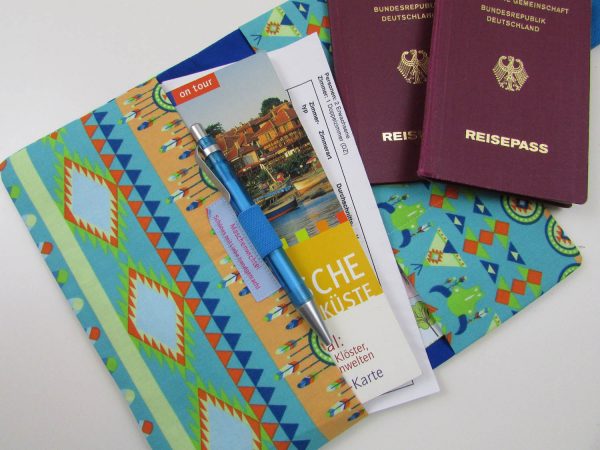 Reiseetui MODELL 3/S "Ethno" - Dokumententasche, Passhülle, Brieftasche, Reiseorganizer, Etui Reiseunterlagen, Tickettasche