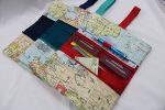 Weltkarten-Reiseetui MODELL 4/S - verschiedene Innenfarben verfügbar! - Reisebrieftasche, Tickettasche, Reisepasshülle