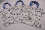 3er-SET - Kindertasche / Ausmaltasche für Kinder "Dinosaurier" - Geschenktasche, Mitgebseltüte, Kindergartentasche, Kinderparty, Kindergeburtstag