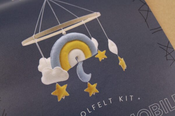 DIY-Nähset Filz "Mobile Regenbogen blau", Nähkit, Materialpackung, Nähpaket, Handarbeitsset, DIY-Kit