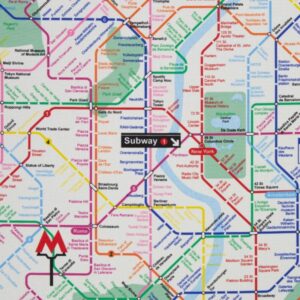 Dekostoff "U-Bahn-Pläne"; Webware Mischgewebe