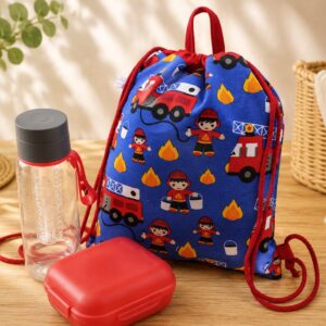 Turnbeutel-Rucksack für Kinder "Feuerwehrmann", Gr. S - Kitatasche, Kindergartenrucksack, Sportbeutel
