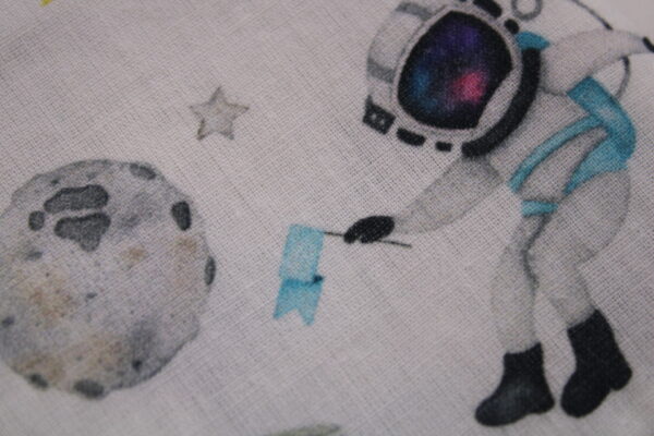 Kleiner Kinder-BRUSTBEUTEL "Astronaut im All" mit Sicherheitsverschluss und Reflektorfähnchen; Brusttasche, Geldbörse, Geldbeutel