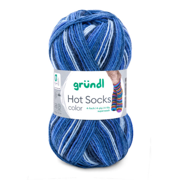 Wolle Gründl / Hot socks color OCEAN (407) - Sockenwolle 50g, 4-fädig