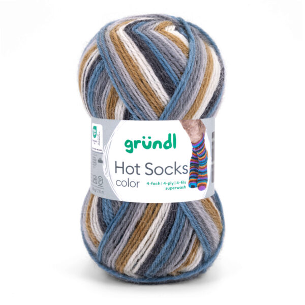 Wolle Gründl / Hot socks color SAVANNA (419) - Sockenwolle 50g, 4-fädig