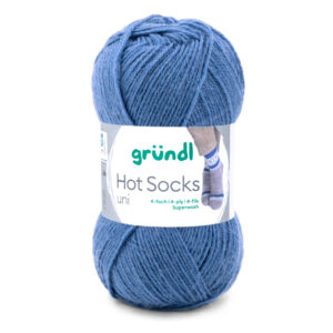 Wolle Gründl / Hot socks uni JEANSBLAU (11) - Sockenwolle 50g, 4-fädig