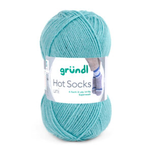 Wolle Gründl / Hot socks uni AQUA (53) - Sockenwolle 50g, 4-fädig