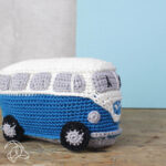 DIY-Häkelset "Retro-Bus blau", Häkelkit, Materialpackung, Häkelpaket, Handarbeitsset, DIY-Kit