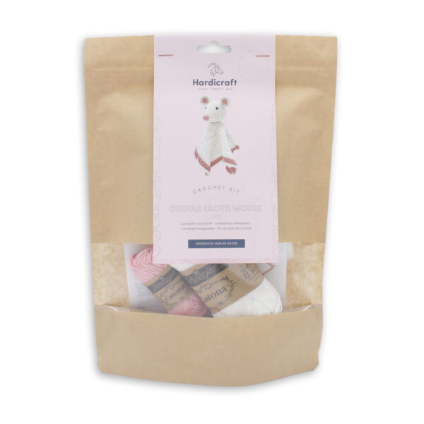 DIY-Häkelset "Schnuffeltuch Maus", Häkelkit, Materialpackung, Häkelpaket, Handarbeitsset, DIY-Kit