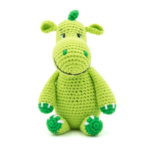 DIY-Häkelset "Dino Dieter", Günstiges Einsteigerset von Wolle Gründl, Häkelkit, Materialpackung, Häkelpaket, Handarbeitsset, DIY-Kit