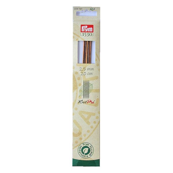 PRYM 1530 Strumpfstricknadeln Natural, Holz, 20cm, 2,50mm