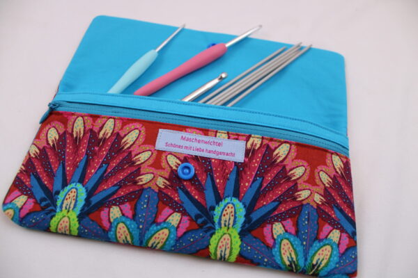 Stricknadeltasche, Häkelnadeltasche, Handarbeitstäschchen "Magicountry rouge"