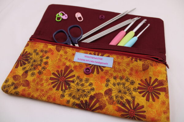 Stricknadeltasche, Häkelnadeltasche, Handarbeitstäschchen "Sommer"