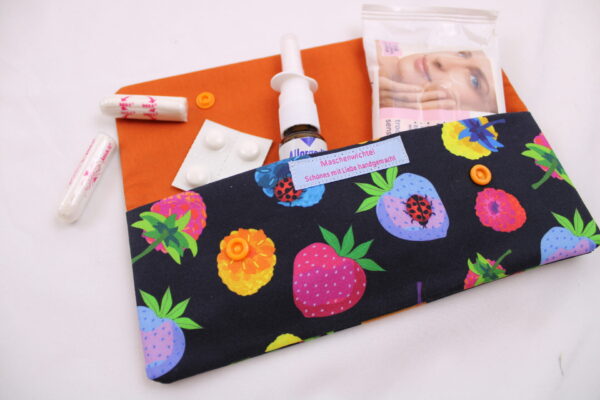 Bindentasche, Etui für Damenbinden, Inkontinenzvorlagen, Slipeinlagen / Kosmetiktäschchen / Hygienetäschchen / Medikamententäschchen – Bild 6