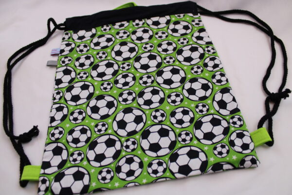 Turnbeutel Kinder, Kinderrucksack "Fußbälle", Gr. S, Kitatasche, Sportbeutel, Kindertasche