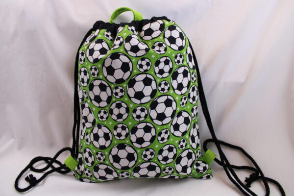 Turnbeutel Kinder, Kinderrucksack "Fußbälle", Gr. S, Kitatasche, Sportbeutel, Kindertasche