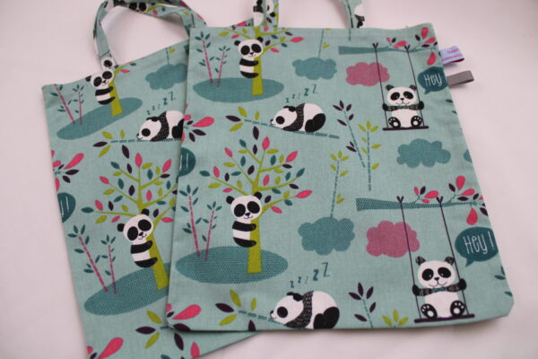 Kindertasche, Einkaufstasche "Panda" - KiTa-Tasche, Malbuchtasche, Geschenktasche, Tragetasche, Freundebuchtasche, Stoffbeutel