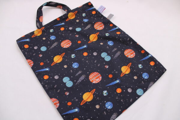 Kindertasche, Einkaufstasche "Planeten" - KiTa-Tasche, Malbuchtasche, Geschenktasche, Tragetasche, Freundebuchtasche, Stoffbeutel