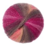 Wolle Gründl / MIRABELLA 100g, Farbe rot/fuchsia/braun/nude, 80 % Polyacryl, 20 % Wolle,  2 Knäuel = 1 Tuch, für Nadeln 3,50 - 4,50mm – Bild 3