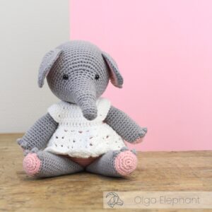 DIY-Häkelset "Olga Elefant", Häkelkit, Materialpackung, Häkelpaket, Handarbeitsset, DIY-Kit