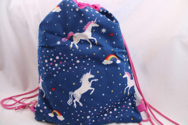 Turnbeutel Kinder, Kinderrucksack Gr. M "Einhörner nachtleuchtend", Sportbeutel, Kindertasche