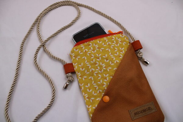 Handytasche zum Umhängen; Umhängetasche mit 2 Fächern und langer Kordel; Crossbody Tasche für viele Handy-Modelle; Praktisch, leicht, vegan