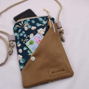 Handytasche zum Umhängen; Umhängetasche mit 2 Fächern und langer Kordel; Crossbody Tasche für viele Handy-Modelle; Praktisch, leicht, vegan
