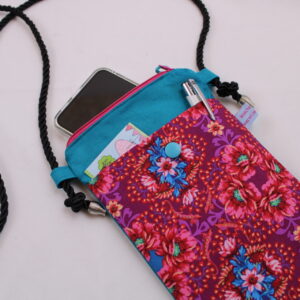 Handytasche zum Umhängen; Umhängetasche mit 2 Fächern und langer Kordel; Crossbody Tasche für viele Handy-Modelle; Praktisch und leicht