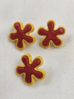 🌺 Kinderknöpfe Blüte gelb-rot (5er Pack)