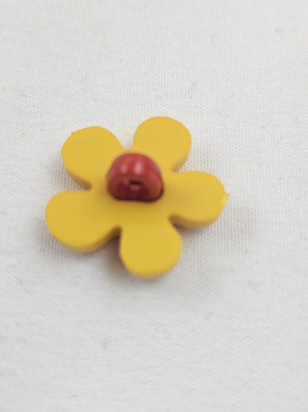 🌺 Kinderknöpfe Blüte gelb-rot (5er Pack)