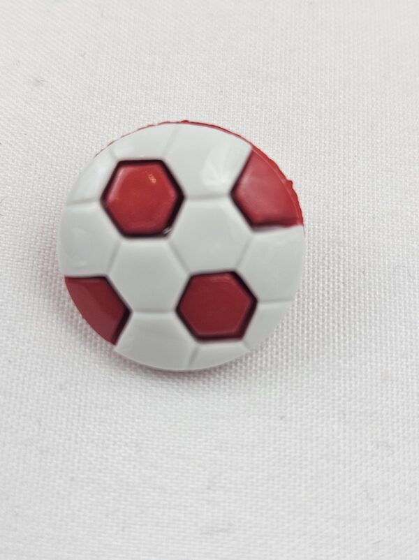 ⚽ Kinderknöpfe Fußball rot-weiß (5er Pack) – Bild 3