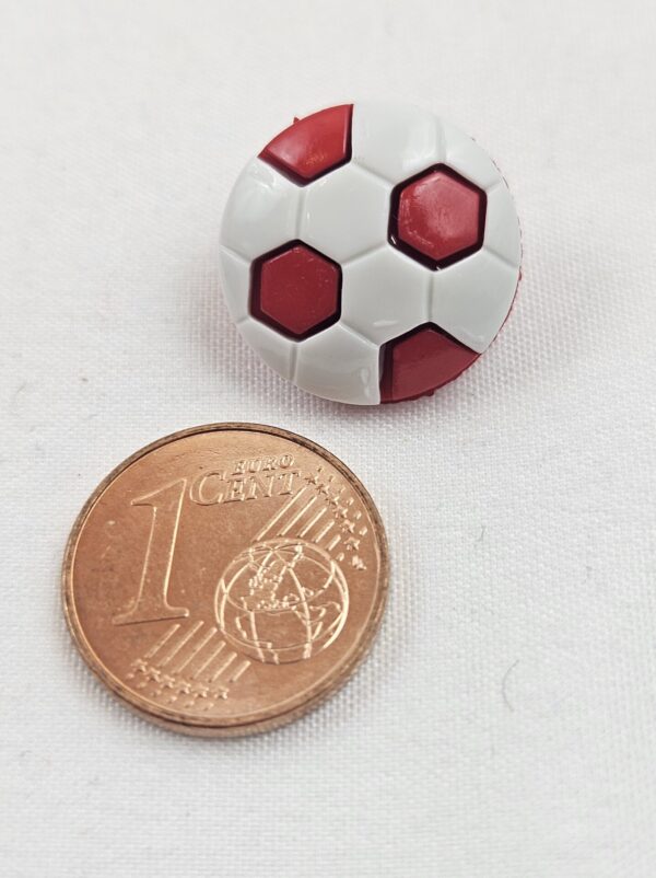 ⚽ Kinderknöpfe Fußball rot-weiß (5er Pack) – Bild 2