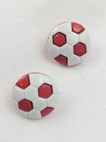 Kinderknöpfe Fußball rot-weiß (5er Pack)