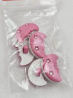 🌙 Kinderknöpfe Mond pink-weiß (5er Pack) – Bild 4
