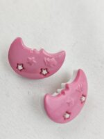 🌙 Kinderknöpfe Mond pink-weiß (5er Pack) – Bild 5