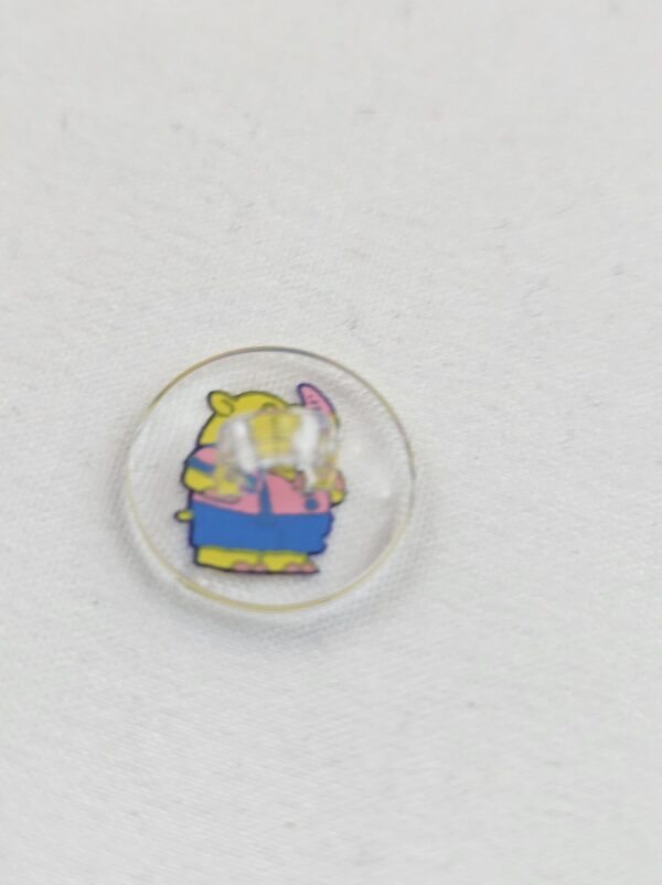 🦏 Kinderknöpfe Nashorn transparent mit buntem Druck (5er Pack)