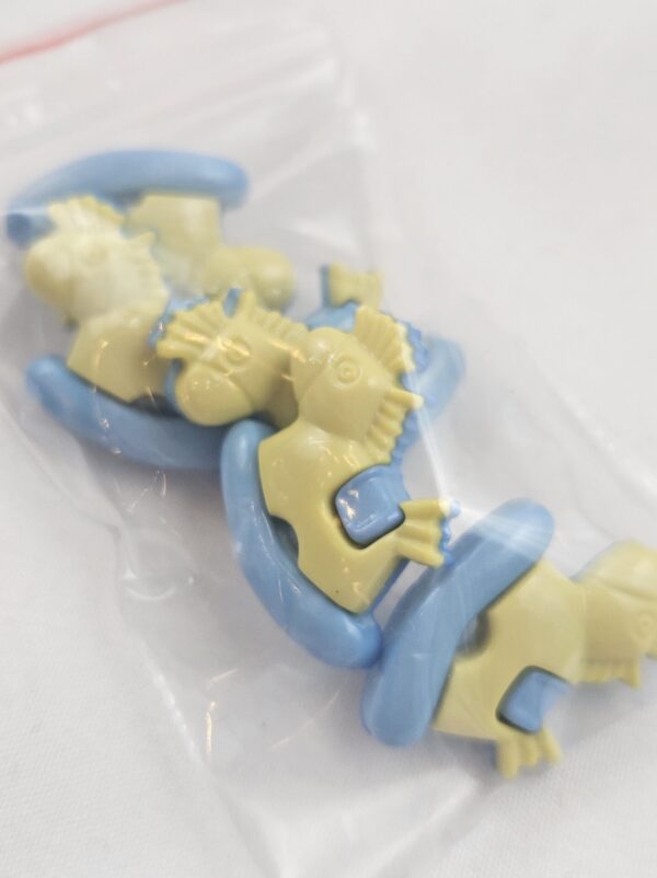 🐴 Kinderknöpfe Schaukelpferd gelb-blau (5er Pack)