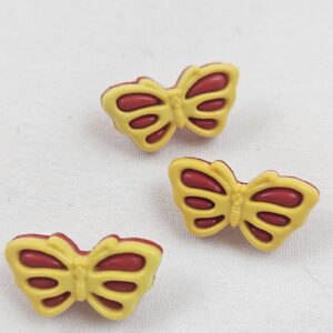 🦋 Kinderknöpfe Schmetterling rot-gelb (5er Pack)