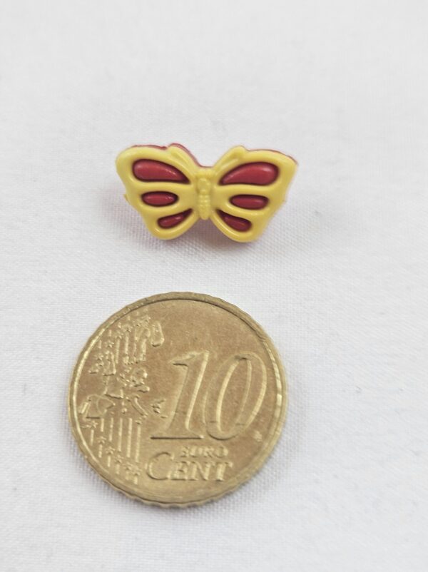 🦋 Kinderknöpfe Schmetterling rot-gelb (5er Pack)