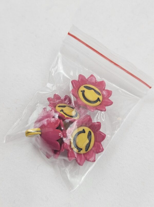 🌻 Kinderknöpfe Sonnenblume pink-gelb mit Sonnenbrille (5er Pack)