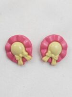 Kinderknöpfe Mädchenhut pink-gelb (5er Pack)