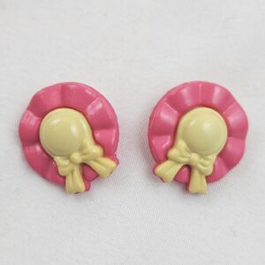 Kinderknöpfe Mädchenhut pink-gelb (5er Pack)