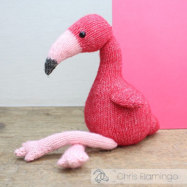 DIY-Strickset "Chris Flamingo", Strick-Kit, Materialpackung, Strickpaket, Handarbeitsset, DIY-Kit