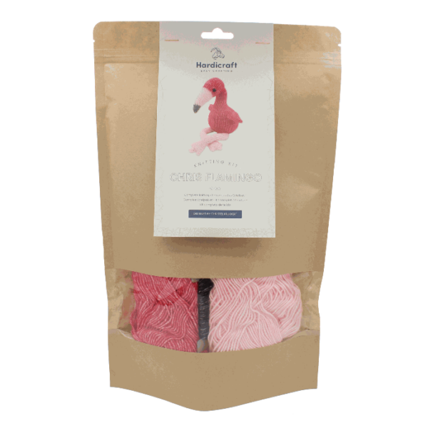 DIY-Strickset "Chris Flamingo", Strick-Kit, Materialpackung, Strickpaket, Handarbeitsset, DIY-Kit
