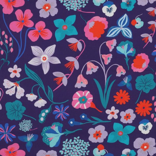 Patchworkstoff / Sommerstoff / 100% Baumwoll-Popeline / Digitaldruck / MEADOW FLOWER by Nerida Hansen