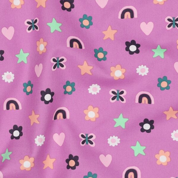 Kinderstoff / Baumwoll-Popeline/ LOVE pink