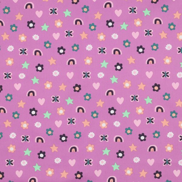 Kinderstoff / Baumwoll-Popeline/ LOVE pink
