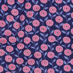Patchworkstoff / Sommerstoff / 100% Baumwoll-Popeline / Blümchen navy – Bild 2